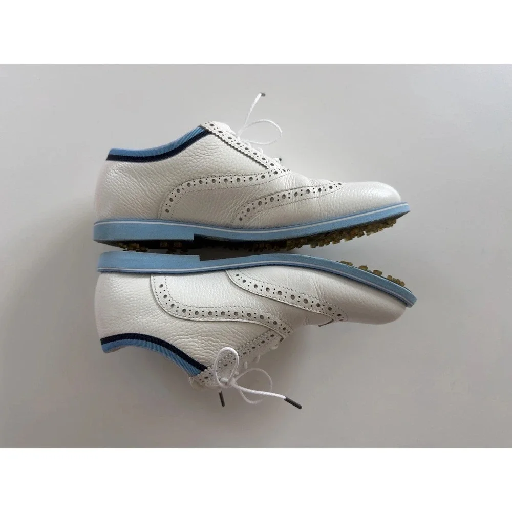 G/Fore Golf Shoes White Gallivanter Brogue Women's Size 8 Grosgrain Preppy